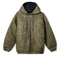 Flat lay of Damien Zip Hoodie – Brown, front view
