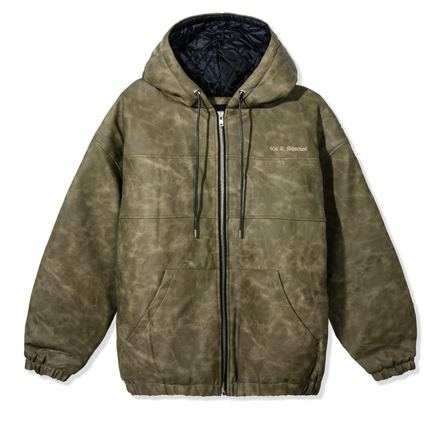 Flat lay of Damien Zip Hoodie – Brown, front view
