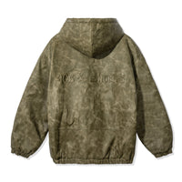 Flat lay of Damien Zip Hoodie – Brown, back view
