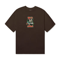 Get It Tee in Dark Chocolate – front view with printed cartoon artwork
