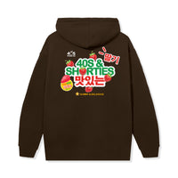 Back view of Gummy Hoodie showing large strawberry-themed graphic
