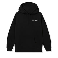 Front view of the OG Text Logo Hoodie in Black with small chest logo print