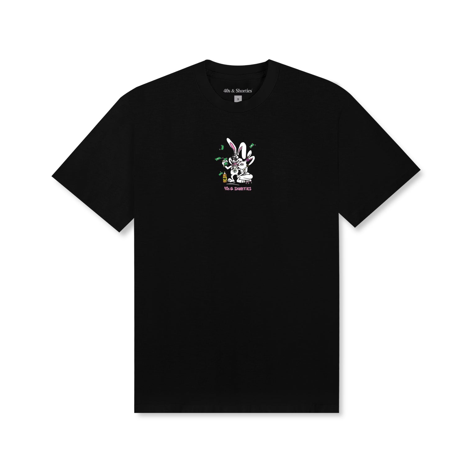 Tricks Tee Black – Front view with small chest print