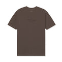 Front view of Wavy General Logo Tee in Brown featuring printed chest graphic
