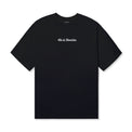 Front view of Puff Print Stitched Tee in Black with puff logo at chest