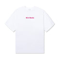 Front view of Puff Print Stitched Tee in White with puff logo at chest